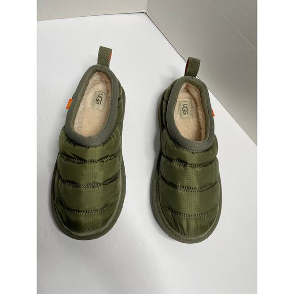 NEW UGG Big Kids Size 3 Tasma Olive Green Puffer Slip On Slipper - Picture 3 of 6